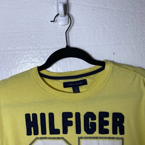 Tommy Hilfiger Sz M Yellow Logo Long Sleeve Shirt - Picture 4 of 8